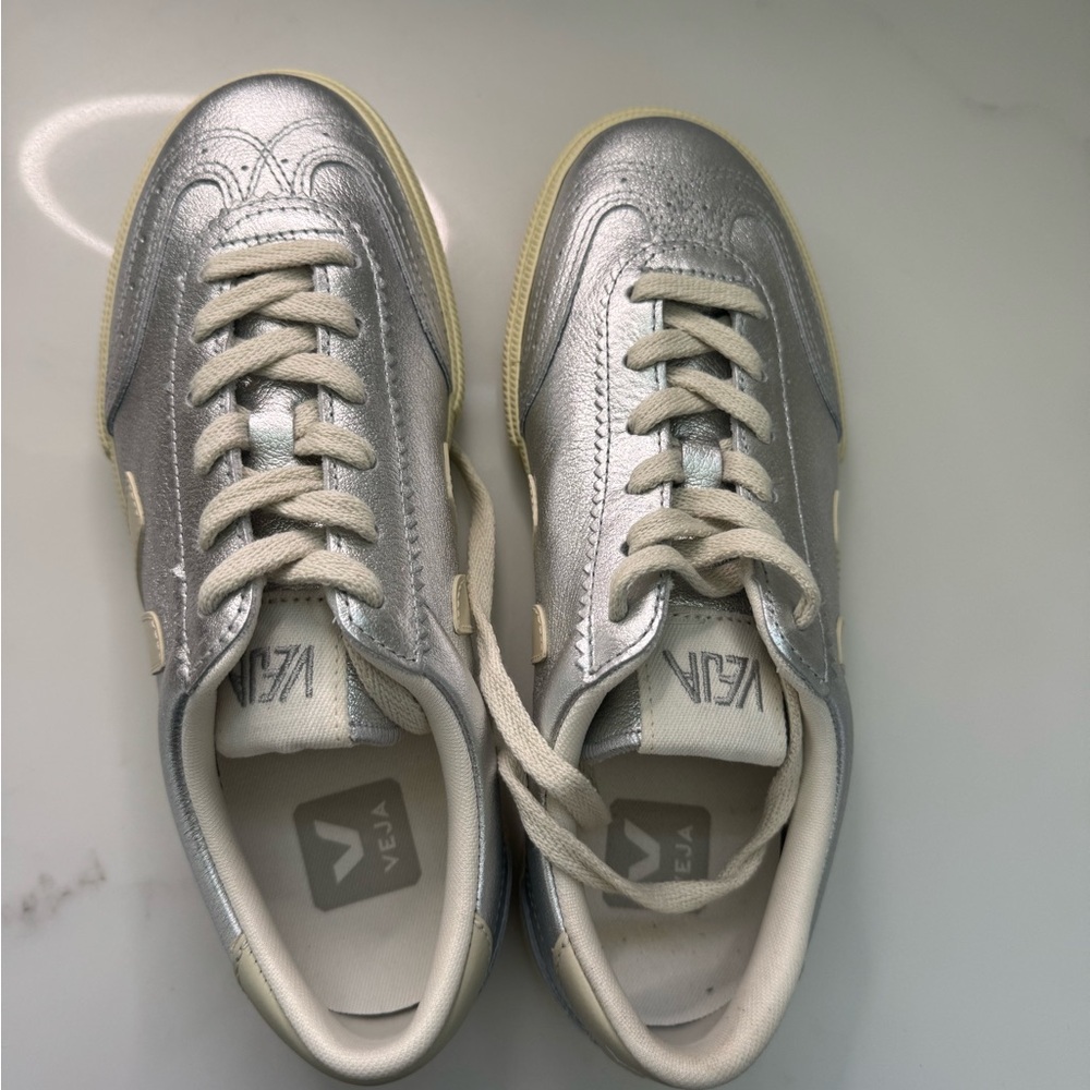 Veja campo chromefree leather sneakers silver 37